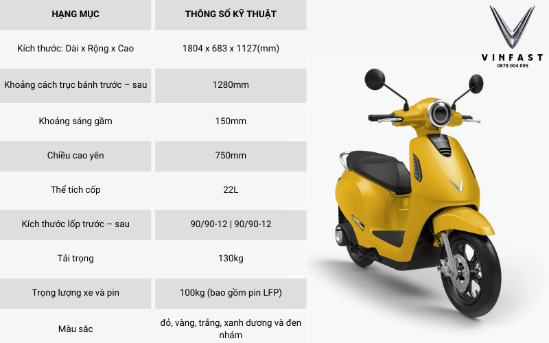 Vinfast Evo200 10 evo200 thông số kỹ thuật thiết kế