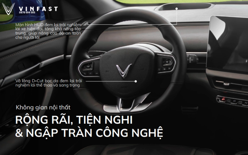 nội thất vinfast vf6 rộng rãi tiện nghi