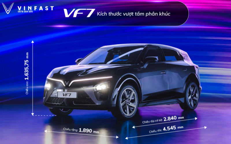 Vinfast VF7 kích thước vượt tầm phân khúc