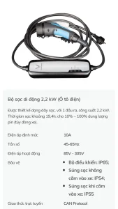 Sạc di động 2,2kw