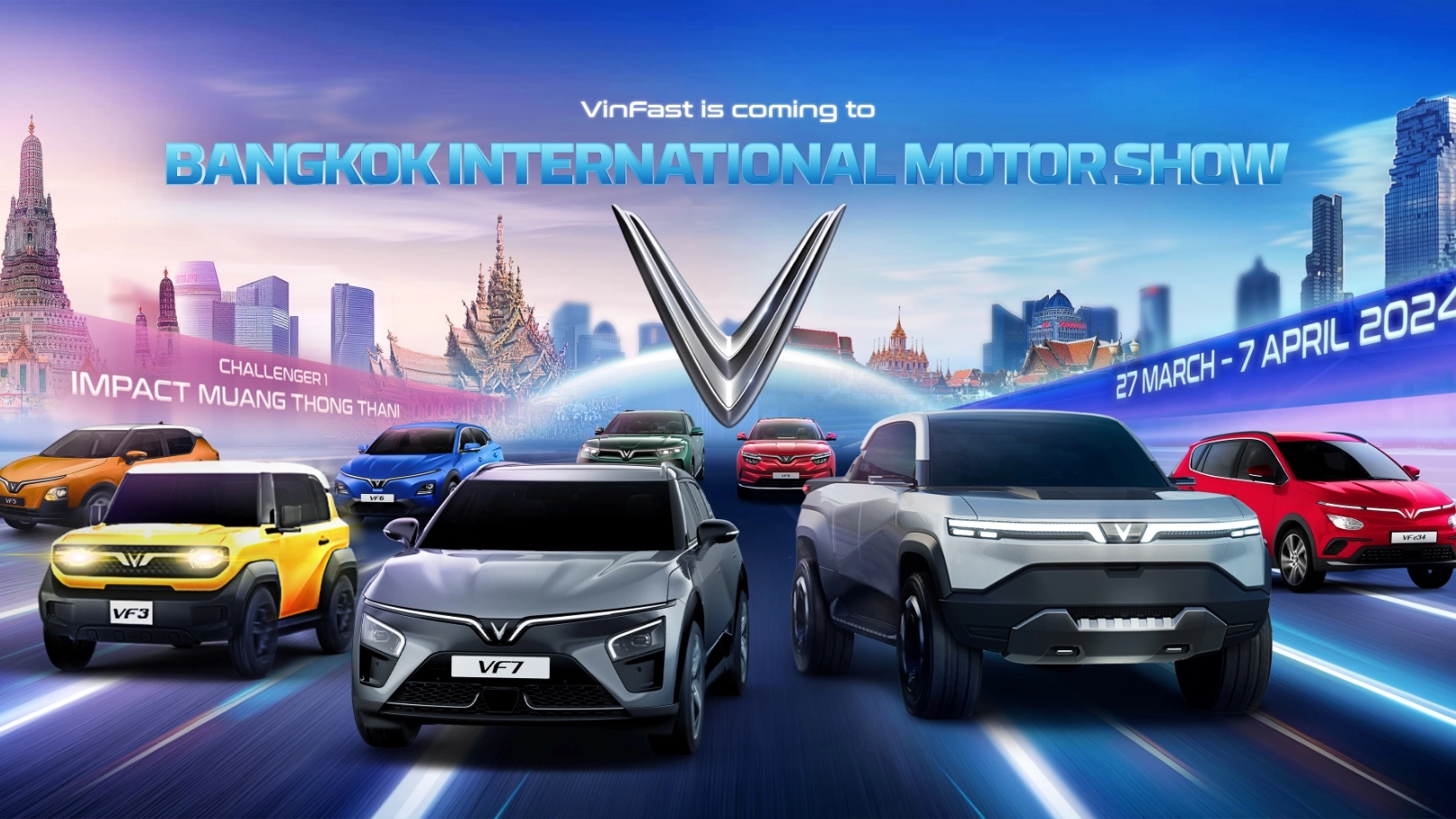 Vinfast tham dự triển lãm ô tô quốc tế bangkok 2024 chính thức ra mắt thị trường thái lan