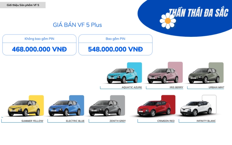 màu vinfast VF5 mới
